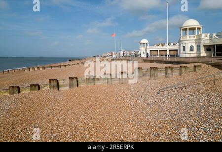 aerial view of the De La Warr pavillion at Bexhill on sea on the east sussex coast Stock Photo