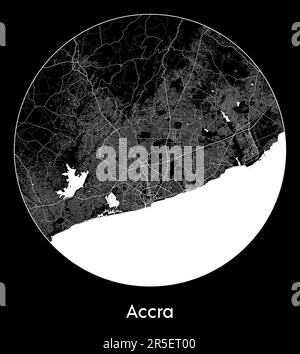 City Map Accra Ghana Africa vector illustration Stock Vector