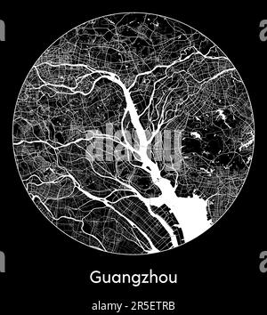 City Map Guangzhou China Asia vector illustration Stock Vector