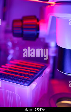 Microbiology laboratory keeping researches of cord cells Stock Photo