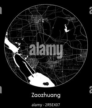 City Map Zaozhuang China Asia vector illustration Stock Vector