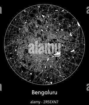 City Map Bengaluru India Asia vector illustration Stock Vector