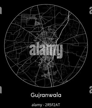 City Map Gujranwala Pakistan Asia vector illustration Stock Vector