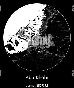 City Map Abu Dhabi United Arab Emirates Asia vector illustration Stock Vector