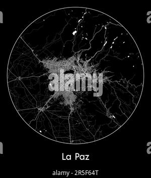 Vector map of La Paz, Bolivia. Urban city in Bolivia, America. road map