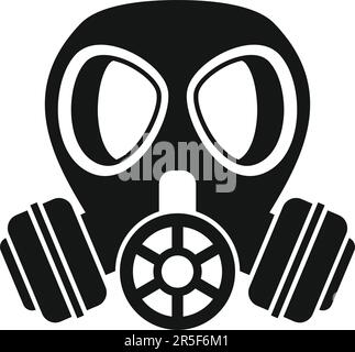 Gas mask black silhouette vector Stock Vector