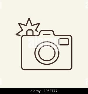 Digital camera thin line icon Stock Vector