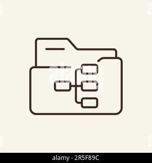 Folder with tree structure thin line icon Stock Vector