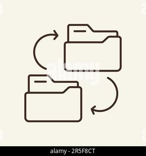 File exchanging thin line icon Stock Vector