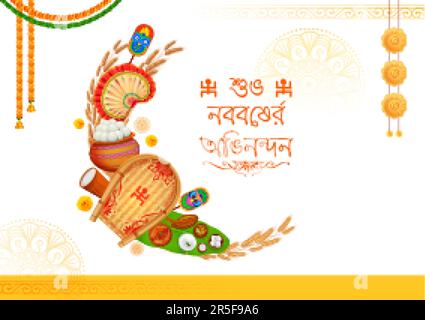 Pohela Boishakh Festival Celebrated As Happy New Year In India And  Bangladesh Royalty Free SVG, Cliparts, Vectors, and Stock Illustration.  Image 169846372.