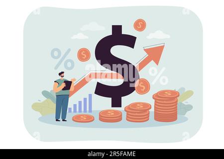 Economy increase Inflation vector illustration Basic economy term Money ...