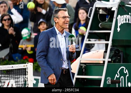 Paris, France. 02nd June, 2023. Mats Wilander during the French Open, Grand Slam tennis tournament on June 2, 2023 at Roland Garros stadium in Paris, France. Credit: Victor Joly/Alamy Live News Stock Photo