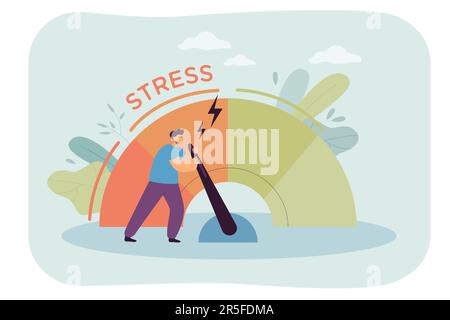 Tired and angry business person reducing level of stress Stock Vector