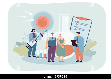 Doctors working on infertility treatment Stock Vector