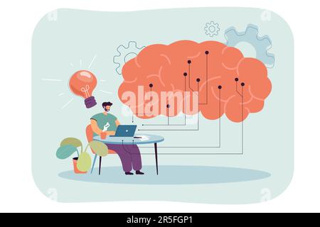 IT engineer working with computer using digital data Stock Vector