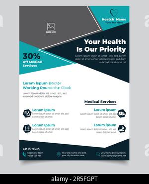 Medical Services Flyer Design Template Stock Vector