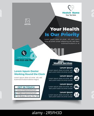 Medical Services Flyer Design Template Stock Vector