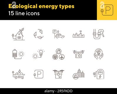 Ecological energy types icons Stock Vector Image & Art - Alamy