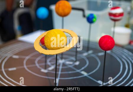 Students demonstrate robotics training as part of the Robotics Festival in Kalamata city, Greece. Stock Photo