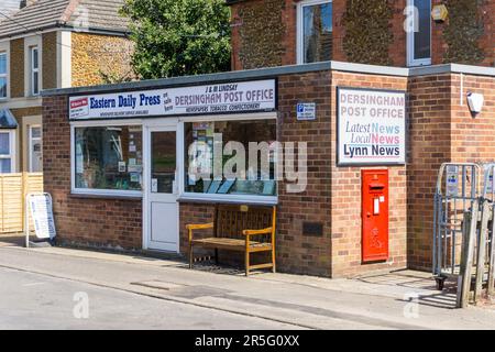 Dersingham village post office in Norfolk.  Under threat of closure as at June 2023. Stock Photo