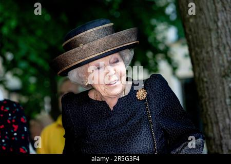 The Hague, Niederlande. 03rd June, 2023. Princess Beatrix of The Netherlands at the Lange Voorhout in The Hague, on June 03, 2023, to open the exhibition Voorhout Monumental, the open-air exhibition is organized by Pulchri Studio, an artists association and gallery for contemporary art Credit: Albert Ph vd Werf/Netherlands OUT/Point De Vue OUT/dpa/Alamy Live News Stock Photo