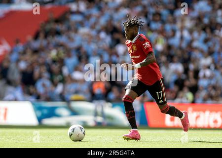 London, England, UK. 3rd June, 2023. Fred of Manchester United on the ball during the FA Cup Final football match between Manchester City and Manchester United at Wembley Stadium in London, England (Richard Callis/SPP) Credit: SPP Sport Press Photo. /Alamy Live News Stock Photo