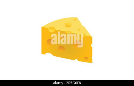 piece of cheese isolated on white Stock Vector