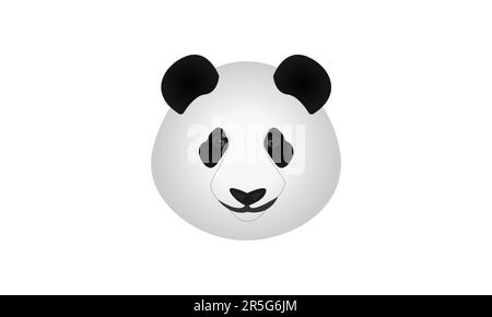 panda face closeup vector isolated on white background Stock Vector