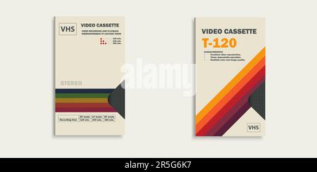 A set of old video cassettes. Old school and back to 90s concept background Stock Vector