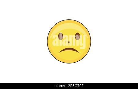 Sad face emoji vector isolated on white Stock Vector