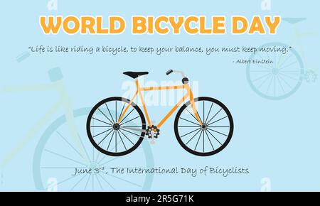 World Bicycle Day Poster Illustration Stock Vector