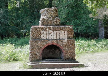 The historical Portuguese Fireplace near Bolderwood in the New Forest Stock Photo