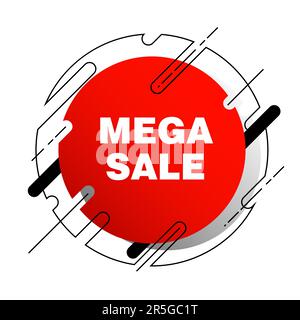 Mega sale offer banner design with circle frame Stock Vector