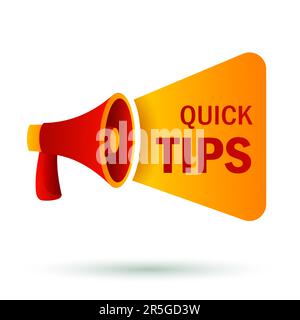 Quick tips banner template with loudspeaker Stock Vector