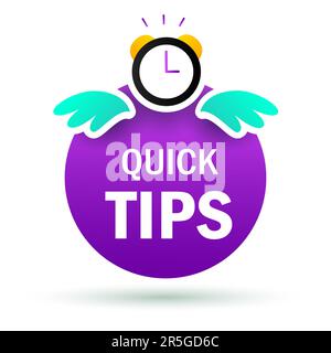 Quick tips poster template with clock Stock Vector