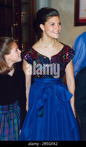 CROWN PRINCESS VICTORIA of Sweden dressed for a gala dinner Stock Photo