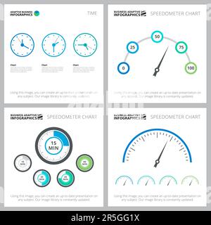 Speedometer infographic design set for measurement and analysis Stock Vector