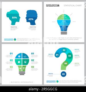 Collage of original business infographic slide designs Stock Vector