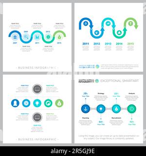 Creative charts set for statistical report, web design Stock Vector