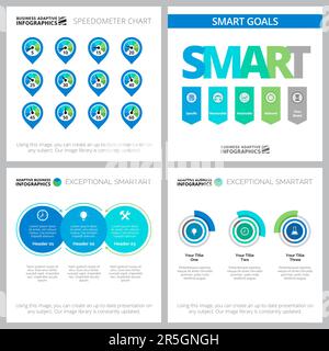 Collage of original business infographic designs Stock Vector