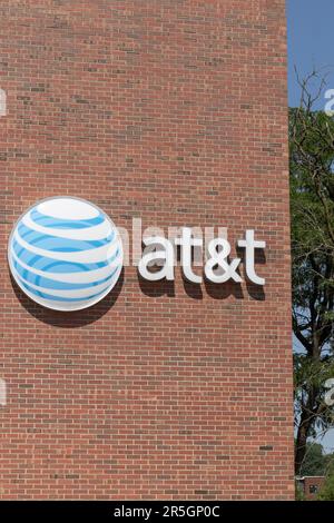 Champaign - Circa June 2023: AT&T central office. AT&T offers voice ...