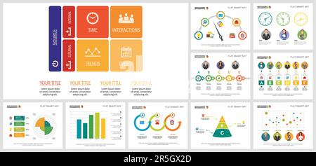 Colored infographics template set Stock Vector