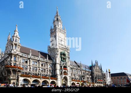 MUNICH, GERMANY, OCTOBER 4: Marienplatz in Munich on October 4, 2011. It has been the city's main square since 1158 Stock Photo