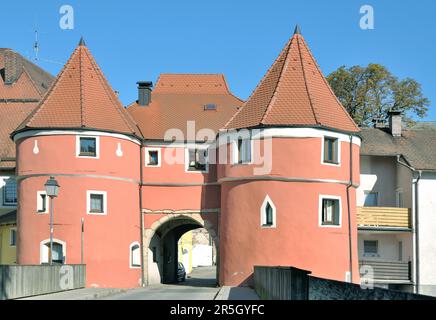 The beer gate in Cham, Bavarian Forest, Upper Palatinate, Bavaria, Germany Stock Photo