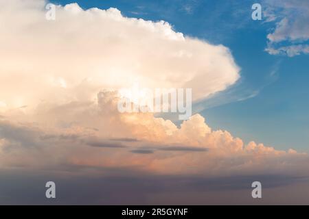 Beautiful clouds on blue sky during the sunset Stock Photo