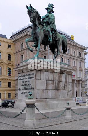 Austria, Vienna, Equestrian Monument to Karl Philipp Prince of Schwarzenberg Stock Photo