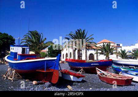 Fishing boats in La Lajita, Fuerteventura, Canary Islands, Spain Stock Photo