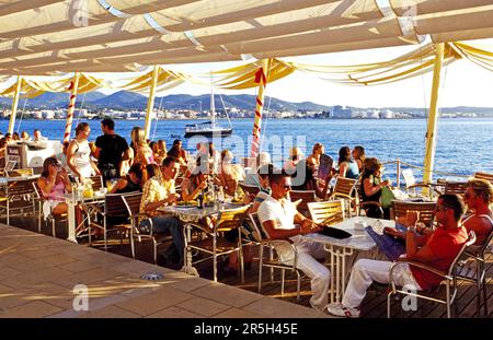 Cafe Savannah in San Antonio, Ibiza, Balearic Islands, Spain Stock Photo