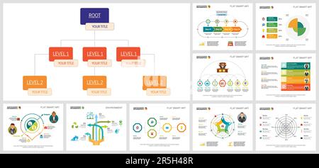 Colorful analytics layout set Stock Vector