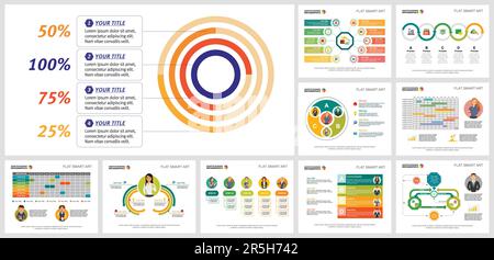 Trendy data charts design set Stock Vector